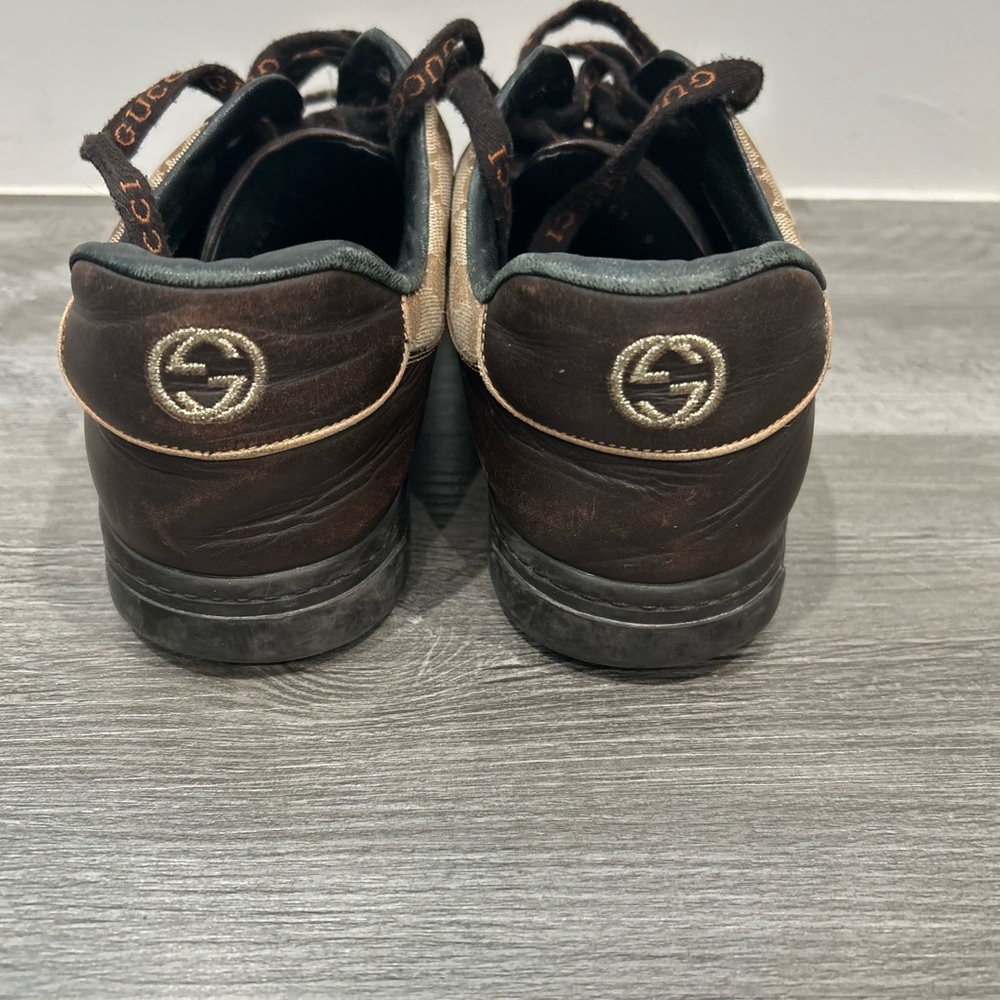 Gucci Men's Dark Brown and Beige Sneakers - Picture 3 of 3